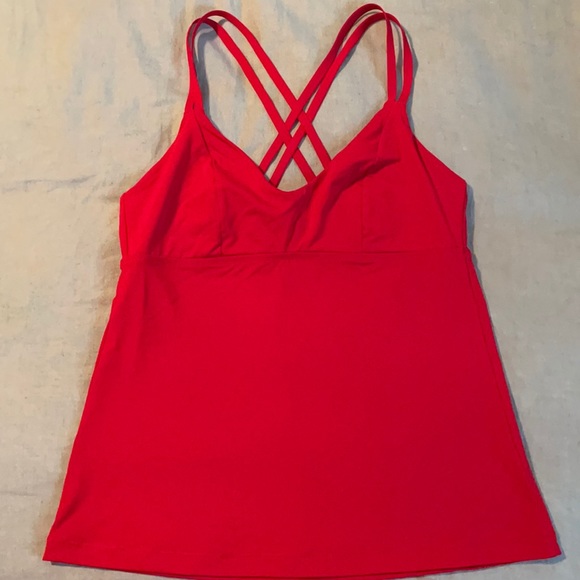 Athleta Swim Red Triangle Tankini Top Medium - Picture 1 of 3